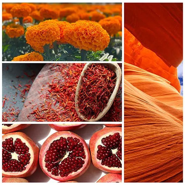 Rojos/Naranjas<br />(pasión, energía)